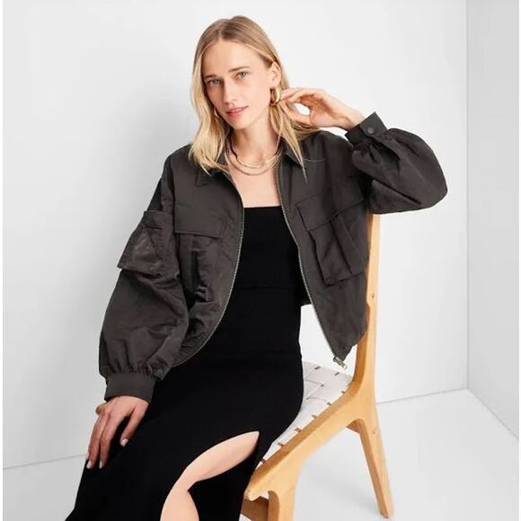 Future Collective with Jenny K. Lopez Nylon Utility Bomber Jacket Size XL - Picture 1 of 12